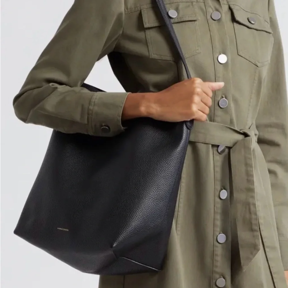 Mansur Gavriel Dark Green Everyday Cabas Leather Hobo Bag - Picture 2 of 7